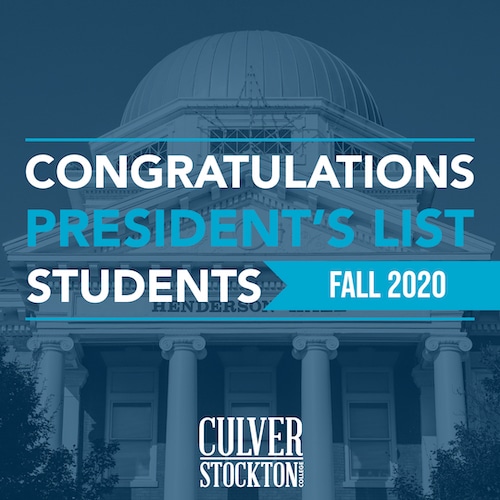 Fall 2020 president’s list at Culver-Stockton recognizes 159 students