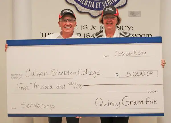 Quincy Grand Prix Inc. donates $5,000 to Gus Traeder scholarship