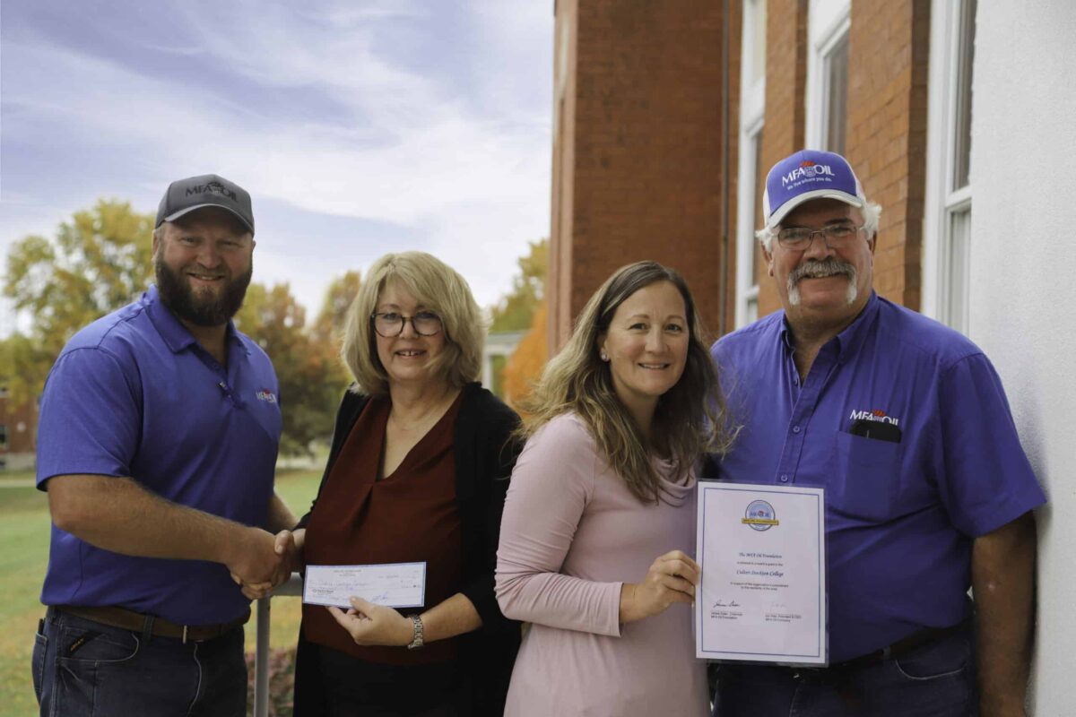 Culver-Stockton College received monetary gifts from MFA Oil to benefit the Student Scholarship Fund.