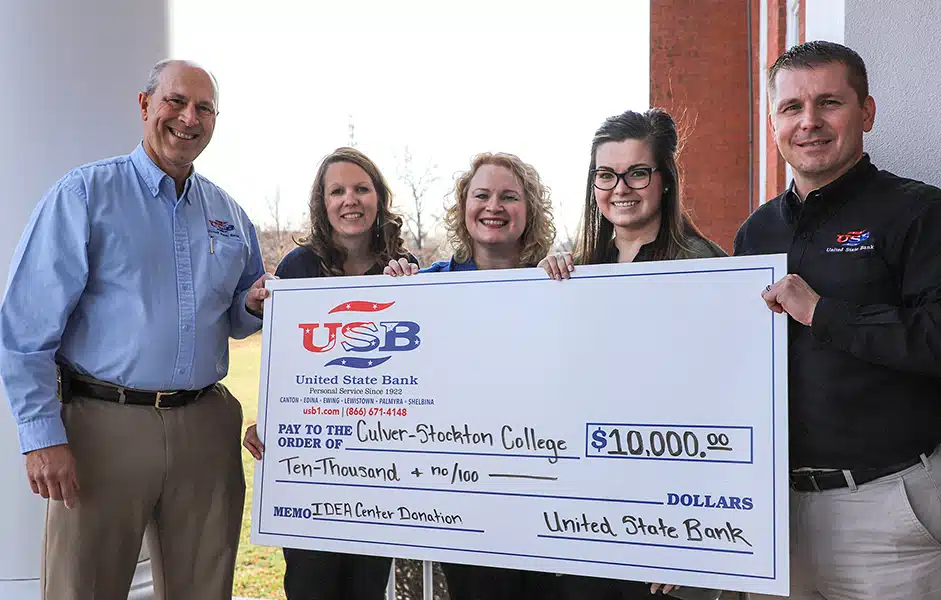United State Bank Presents Culver-Stockton College with Donation to Support Students and the Community