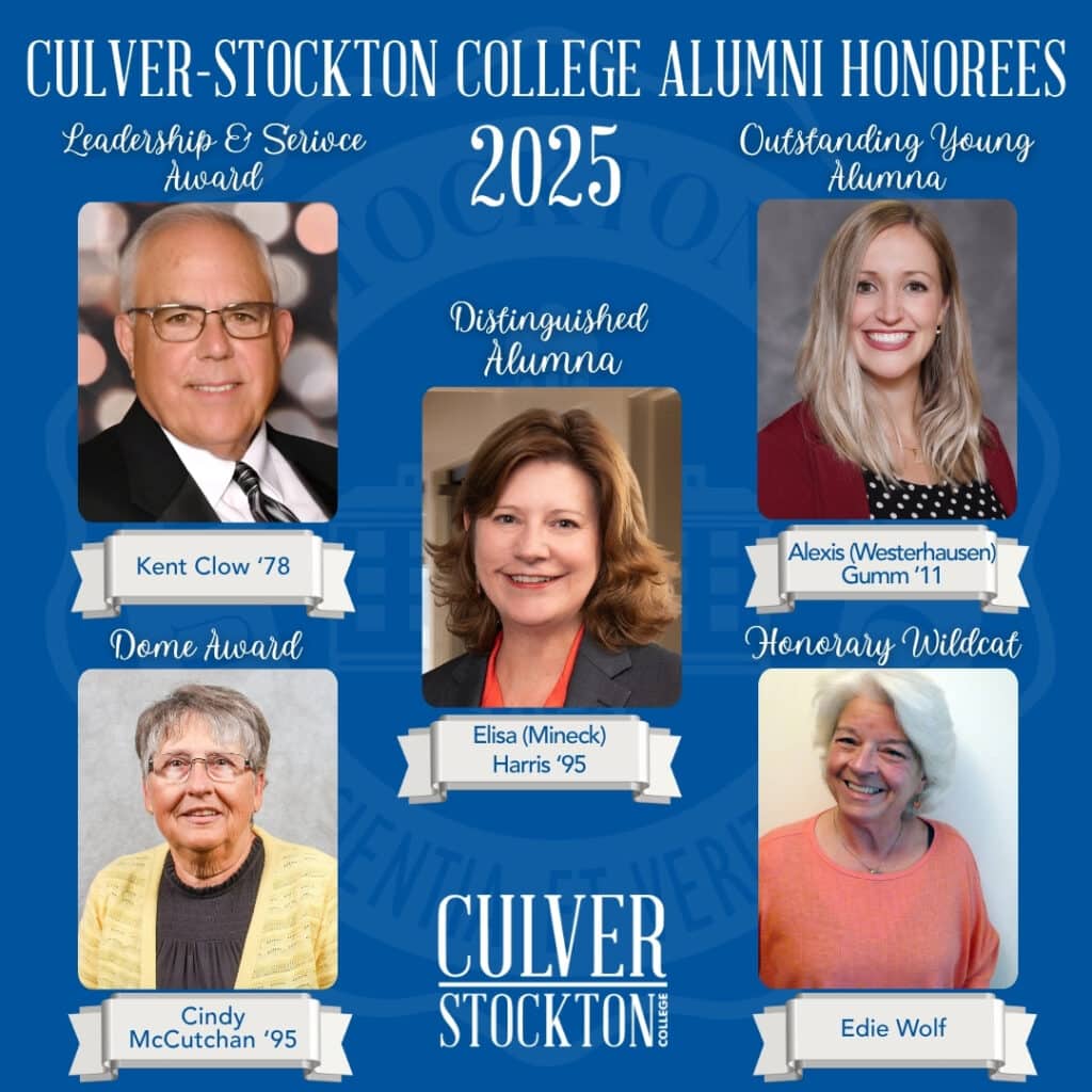 A graphic that shows the 2025 Culver-Stockton College Alumni Honorees
