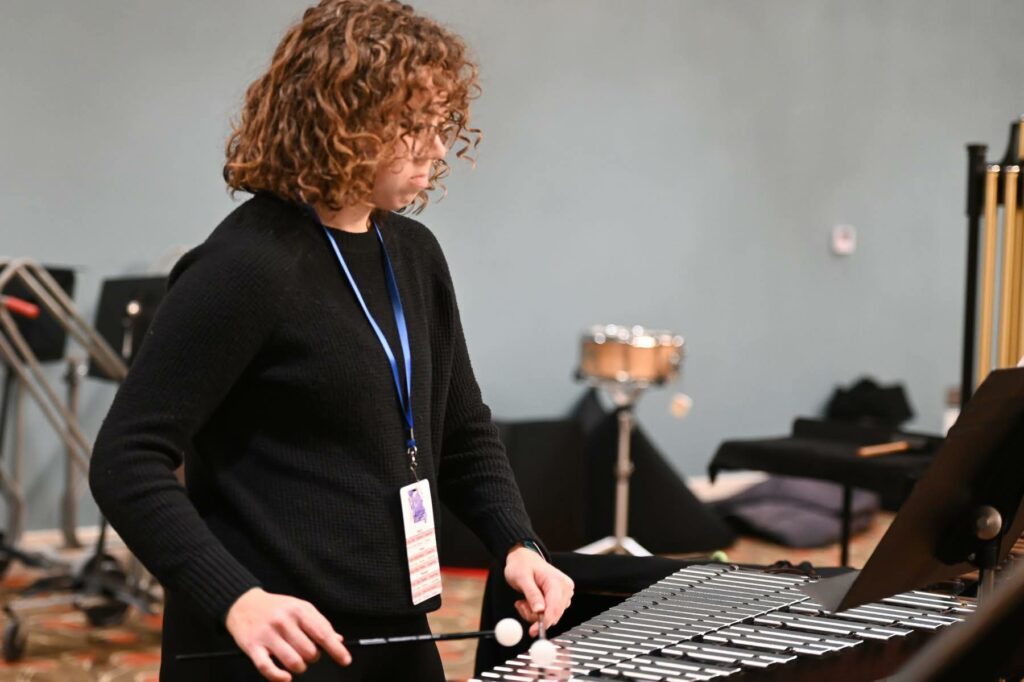 Conference participation provided hands-on professional learning and networking opportunities for future music educators. Faith Myers, a junior from Clarksville (Mo.), was selected to perform with the Missouri All-Collegiate Orchestra.