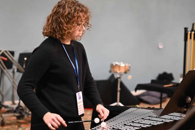 Conference participation provided hands-on professional learning and networking opportunities for future music educators. Faith Myers, a junior from Clarksville (Mo.), was selected to perform with the Missouri All-Collegiate Orchestra.