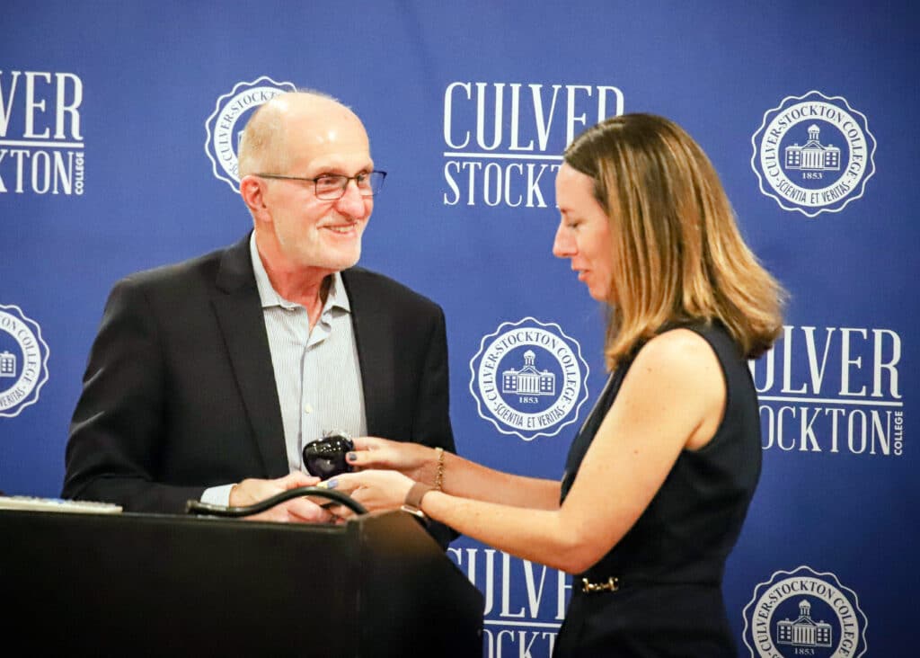Dr. Cindy Whiston with Wes Lukoshus '74, who was honored with a 2026 Education Dept. Hall of Excellence Award on April 14, 2026.